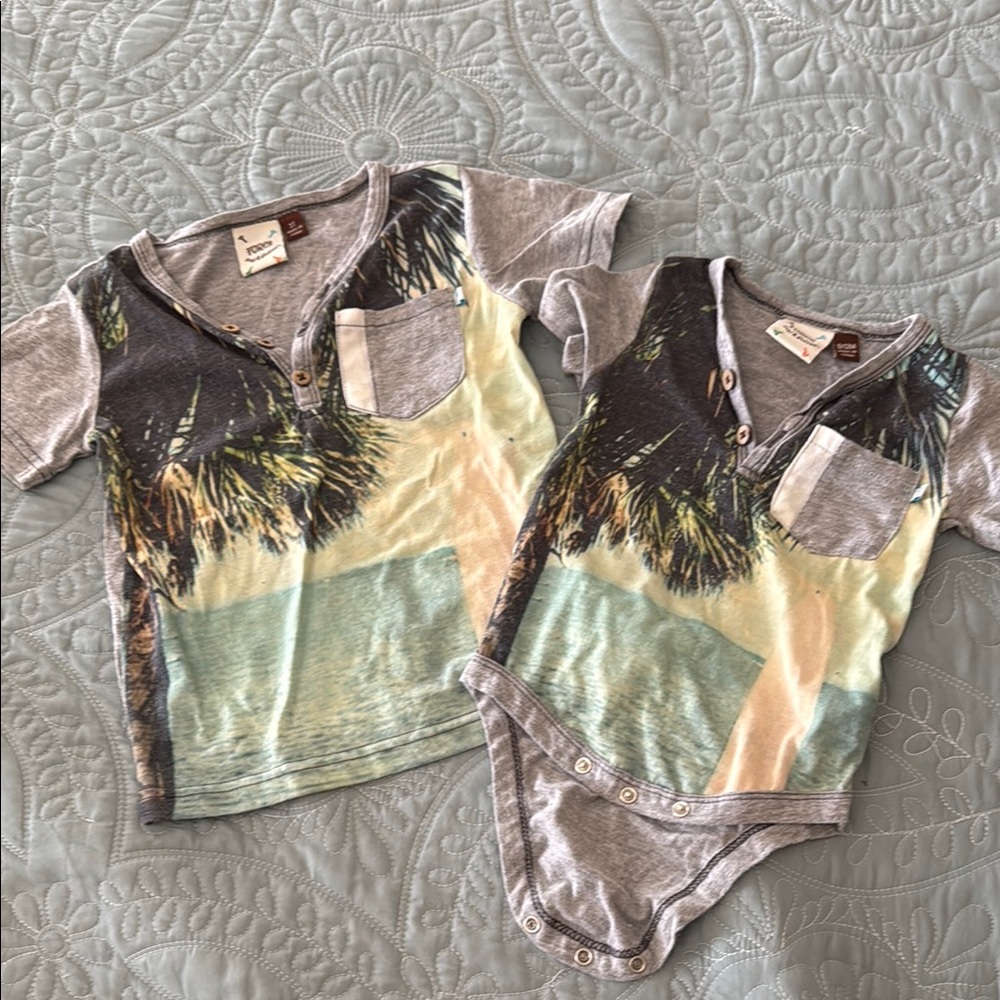 Tropical Print Baby and Toddler Shirt Set